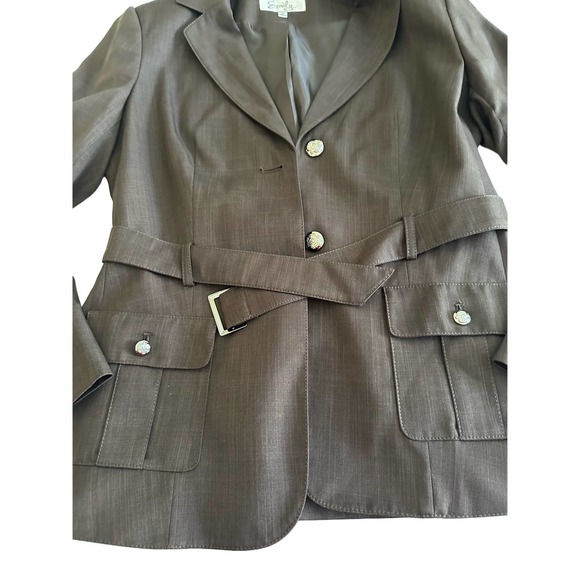 NWT Women Jacket Pants Brown Suit 2pc Set 8 New Washable Dry Clean Work Office - Picture 2 of 14